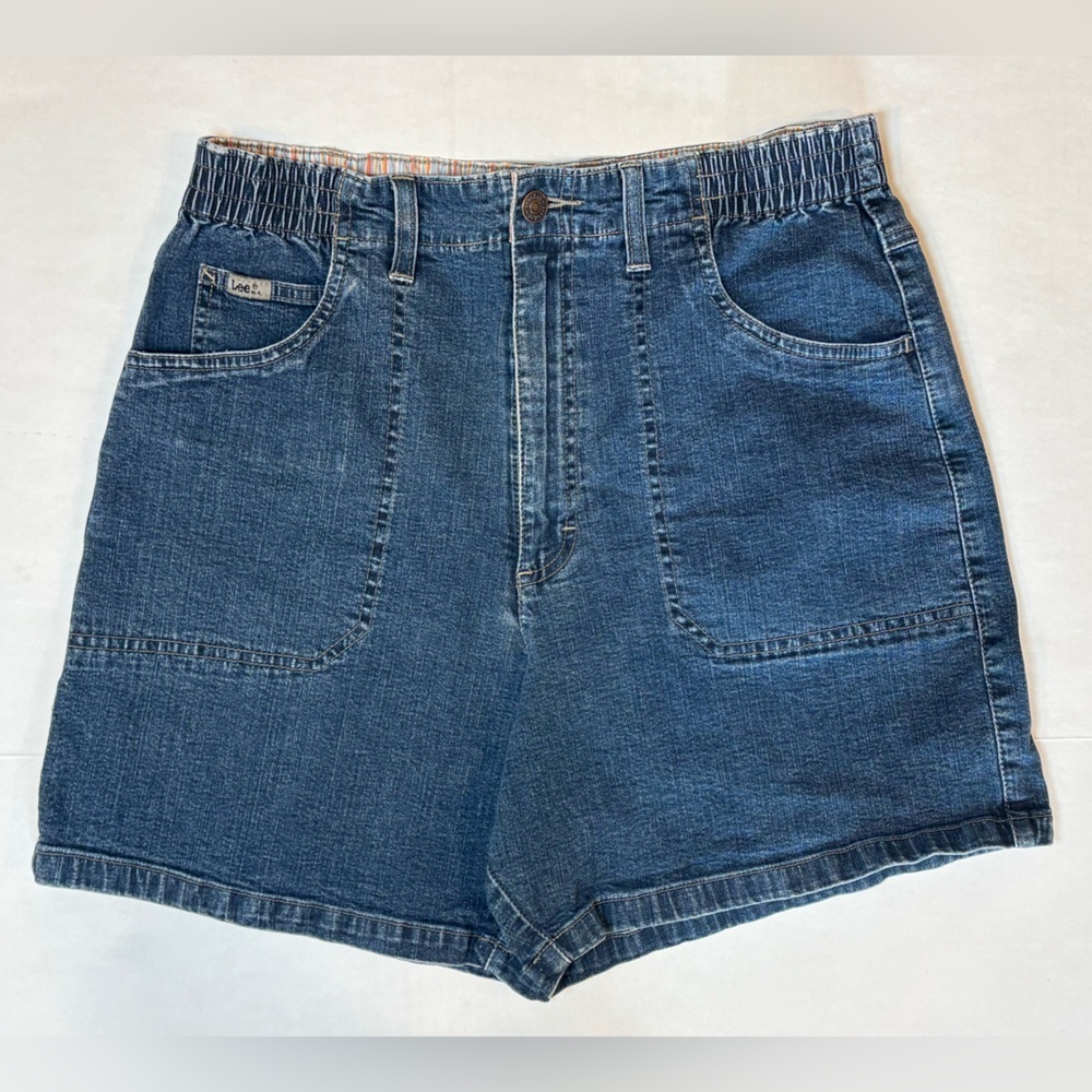 Lee At The Waist women’s mid-rise jean shorts side elastic waistband size 12M